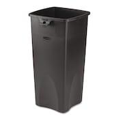 Rubbermaid Commercial 23 gal Square Trash Can, Black, Open Top, Plastic FG356988BLA